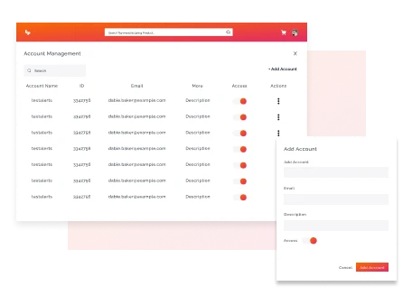 Account centralised Management system