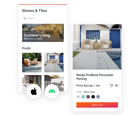 Stones and tiles online shopping app development - United Kingdom